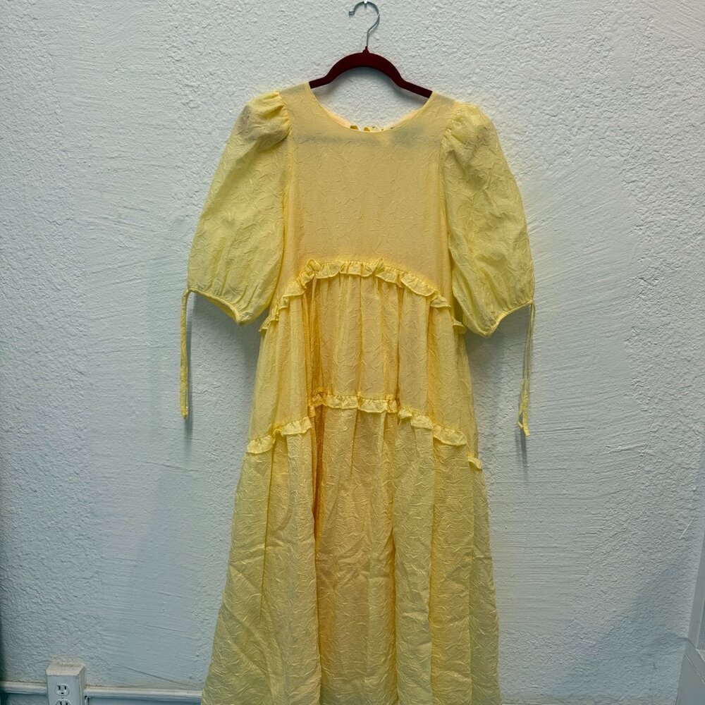 En Saison yellow midi dress size xs